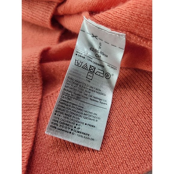Banana Republic Todd & Duncan Women's S Orange Cashmere Knit Cardigan Sweater - Picture 4 of 7